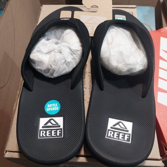 Reef Fanning US Men\'s Sandal - Black/Silver - size 12 \